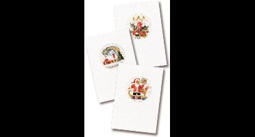Pako compleet borduurpakket - drie kerstkaarten om zelf te borduren - 200.204 - voorgesorteerd garen - kruissteek - Aida - DIY kit