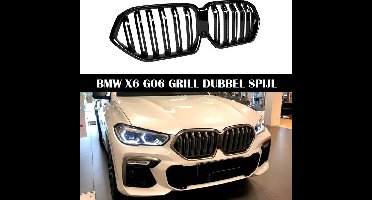 Passend Voor Bmw X6 G06 Grill Dubbele Spijl Hoogglans Zwart Grille Nieren Xdrive 30D 40D 40i 50i M Sport Look
