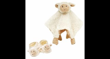 Baby cadeau setje slofjes en tuttel doekje van Lammy het lammetje - Happy Horse knuffels