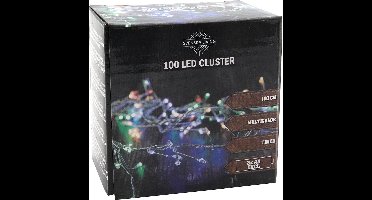 Draadverlichting lichtsnoer met 100 lampjes gekleurd op batterij 100 cm - Lichtdraden/lichtsnoeren - kerstverlichting