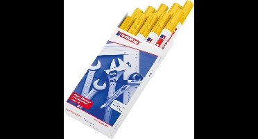 edding 750 lakmarker geel - ronde punt - 2-4 mm - doos 10 stuks