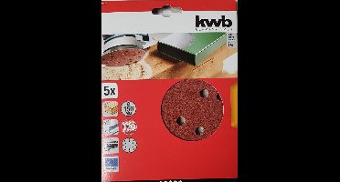 KWB schuurschijf Ø 150 mm - Korrel 120 - Klittenbandhechting - 492012 - 5 stuks