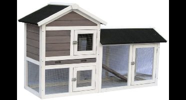 Kerbl Avoriaz Konijnenhok - Wit/Bruin - 147 x 53 x 85 cm