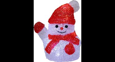 Deuba Kerstfiguur Sneeuwman S - LED Acryl 18,5cm –Wit Licht