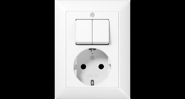 Jung AS 5575 EU WW Combinatiestopcontact Serie Alpine Wit - AS5575EUWW - E3N59