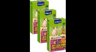 Vitakraft hamsterkracker - 3 in 1 musli, honing en fruit - 3 St à 3 St - Hamstersnack