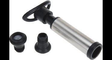 Vacuum wijnpomp/wijnbespaarder RVS met 2 siliconen stoppen - Wijnbenodigdheden