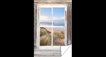 Poster Strand - Zee - Doorkijk - 20x30 cm