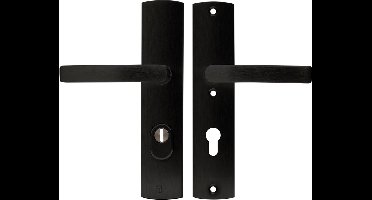 AXA Veiligheidsbeslag (Curve Plus) Zwart geslepen: Kruk-Kruk (model Blok) PC72 met kerntrekbeveiliging SKG***