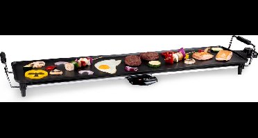 alpina Teppanyaki Bakplaat 1800W - Gourmet Grillplaat XL - Tafelgrill met Instelbare Thermostaat - Grill Plaat 87 x 23 cm - voor 8 tot 10 Personen - Anti-Aanbaklaag - RVS