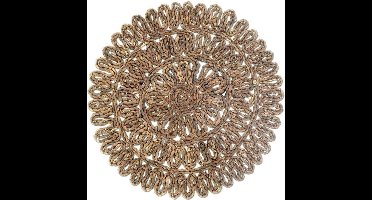 Unique Living | Placemat Liko | Rond | Polyester | Lichtbruin | Ø38cm