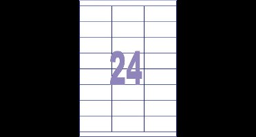 Kangaro etiketten - universeel - inkjet/laser/kopieer - 70x35mm - 100 vel - 24 stickers per vel - K-7035