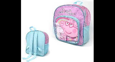 Peppa Pig rugtas - roze / blauw - Peppa Big rugzak - 30 x 25 cm.