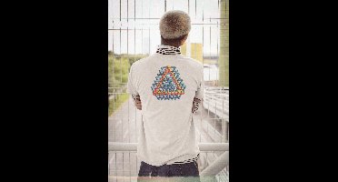 Sportshirt - Perspective - Blue triangles - Wurban Wear | Streetwear | freerun kleding | urban sports | tshirt | wit