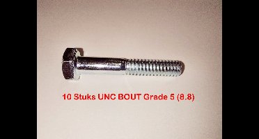 BOUT UNC - 1/4" X 1. 1/4" INCH - 20 GANGEN - AMERIKAANS - 10 STUKS - GRADE 5 (8.8 STERKTE) ZESKANT
