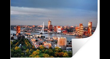 Muurstickers - Sticker Folie - Rotterdam - Skyline - Boom - 30x20 cm - Plakfolie - Muurstickers Kinderkamer - Zelfklevend Behang - Zelfklevend behangpapier - Stickerfolie