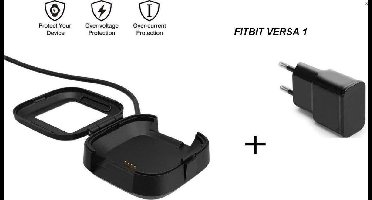 DrPhone USB Oplaadkabel Adapter - Geschikt voor Fitbit Versa 1 - Docking Lader + Adapter - Zwart