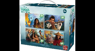 Disney 4 in 1 Puzzel Raya - King - In Koffertje
