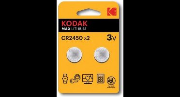 2 x CR2450 Knoopcel Batterijen