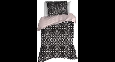 De Witte Lietaer Dekbedovertrek Katoen Satijn Primrose - Eenpersoons - 140 x 200/220 cm - zwart