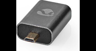 Nedis HDMI-Adapter - HDMI Male / HDMI Micro-Connector - HDMI Output - Verguld - Recht - Aluminium - Gun Metal Grijs - 1 Stuks - Cover Window Box
