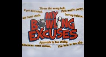 Bowling Bowlinghanddoekje, Fun Towel,  'Excuses'