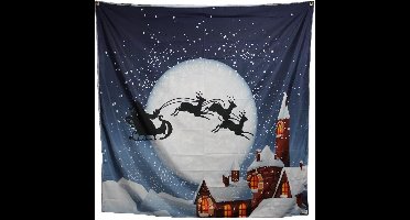 Peha Wandkleed Kerstslee 150 X 150 Cm Polyester Wit/blauw