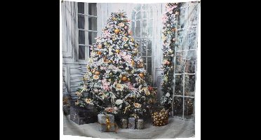 Peha Wandkleed Kerstboom 150 X 150 Cm Polyester Groen/wit