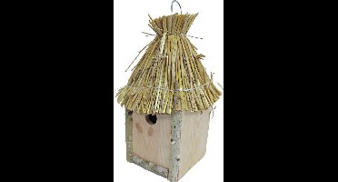 Mezenkast vierkant met stro dak, hangbaar. 20 cm x 39 hoog