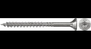 Fischer spaanplaatschroef 6x60mm - platkop - RVS - voldraad - T30 - 657112 (Per 100 stuks)