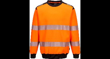 Portwest PW379 - PW3 Hi-Vis Sweatshirt met ronde hals Oranje/zwart Maat : M