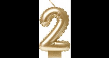 Foil balloon candle gold - 2