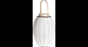 Lantaarn -windlicht -off white -decoratie woonkamer - 40 cm hoog inclusief ledkaars - woondecoratie woonkamer