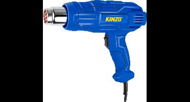 Kinzo Heteluchtpistool - 230V - Blauw - 350 tot 600 graden - 2 Warmtestanden - Verfbrander