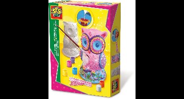 SES Creative - Hobby Pink - Gieten en Schilderen - Uil - Knutselen Meisjes - Sneldrogend - Vanaf 5 jaar