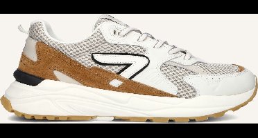 HUB Grid-m Sneakers Heren - Leren Sneaker - Wit - Maat 47