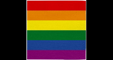 20 Luxe Regenboog 3-laags papieren servetten 33 x 33 cm – Regenboog pride fun diner