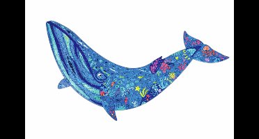 Hape Schimmerpuzzel Bultrugwalvis - 200 Stukjes Vloerpuzzel met Zeedieren, Vanaf 8 Jaar