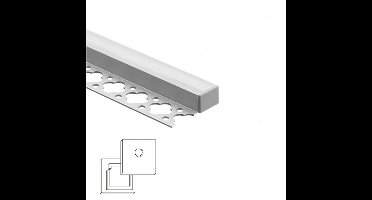 1 meter led tegel profiel / led stuc profiel smal - Stucstop - Led profiel - Led strip profiel - Wit