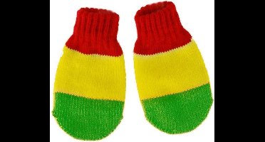 Gebreide wanten kinderen rood/geel/groen