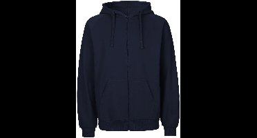 Neutral Unisex Tiger Cotton Hoodie With Zipper NET63301 - Navy - XS