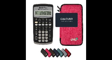 TI-BA II Plus incl. WYNGS Beschermhoes Roze - Financiële Rekenmachine - Basis Pakket