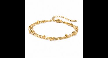 Luxe armband - Verguld - vrouwen armband - Goudkleurig armbanden - hoogwaardig roestvrij staal- armbandje - Goudkleurig - cadeau - verjaardag cadeau - Kerst cadeau