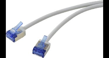 Renkforce RF-7116934 RJ45 Netwerk Netwerkkabel, patchkabel CAT 6A U/FTP 10.00 m Grijs Extreem dun 1 stuk(s)
