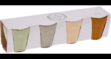 Espresso koffiekopjes - porselein - klein - multi kleuren - set 4x stuks - 90 ml