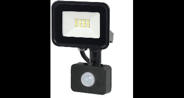 LED schijnwerper aluminium - 10W - 800 lumen - Buitenlamp met sensor - Tuinverlichting met sensor - Schijnwerper met bewegingssensor - Zwart
