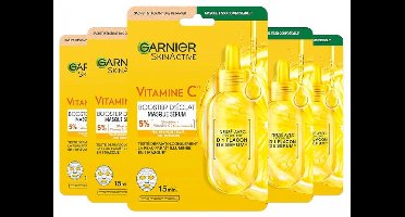 Garnier SkinActive Vitamine C Stoffen Masker Serum Booster voor Glans Set van 5 x 28 ml