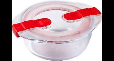 Pyrex - Cook & Heat Voedselcontainer Rond met Deksel 14 x 12cm - Glas - Transparant