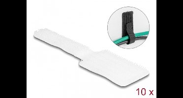 Klittenband Mini-haak-en-lus kabelhouder L 90 mm x W 24 mm zelfklevende 10 stuks wit