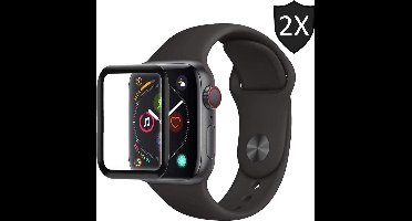 Screenprotector geschikt voor Apple Watch 38mm Series 1/2/3 - Full Screen Cover Volledig Beeld - 2 Stuks